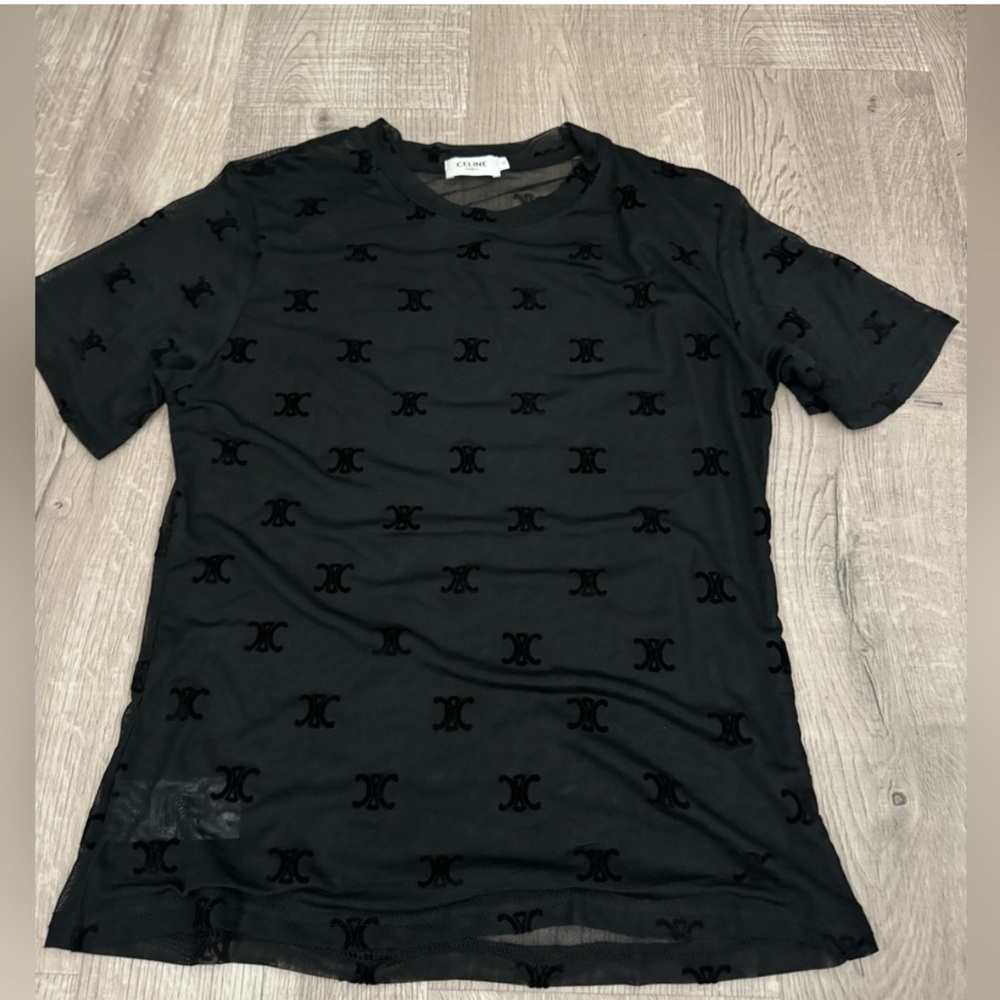 Celine Black Logo Top